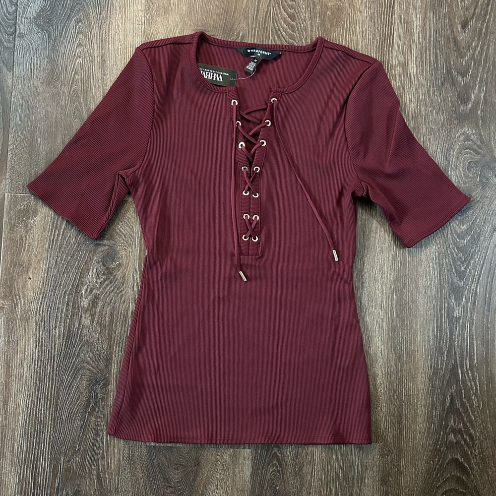 WHBMFORME Lace Up Top